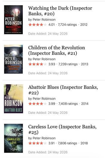 12 x Peter Robinson DCI BANKS crime series no 7 and 13 to 25 or individual