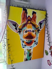 Large Canvas Giraffe No.3 " Sunflower" Alicia VanNoy Call