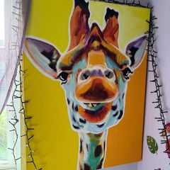 Large Canvas Giraffe No.3 " Sunflower" Alicia VanNoy Call