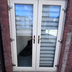 Double external door cream composite triple glazed