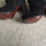 Chie Mihara Designer Black Suede and Leather Ankle Boots + box, dust bag, spare heels Image 4