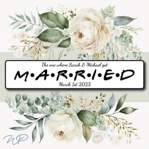 Friends Inspired Wedding Number Plate - Couple Name & Date
