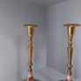 Two Brass & Enamel Candlesticks Image 3