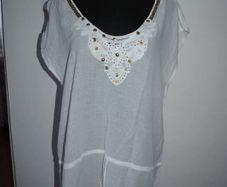 Ocean Club long white tunic/top size UK16 EUR44 Postage included