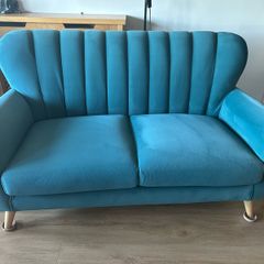WALDORF Teal Velvet 2 Seater Sofa