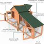Chicken Coop and Run, Small Wooden Hen House Poultry Ark Coup Rabbit Hutch Home with Nest Box Image 4