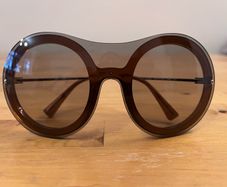 Emporio Armani, bug eye aviator sunglasses, comes in original box with the receipt