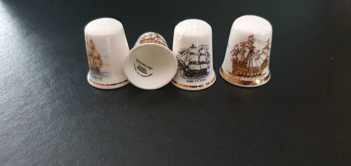 Bone China Thimbles Ships& Trains Themed