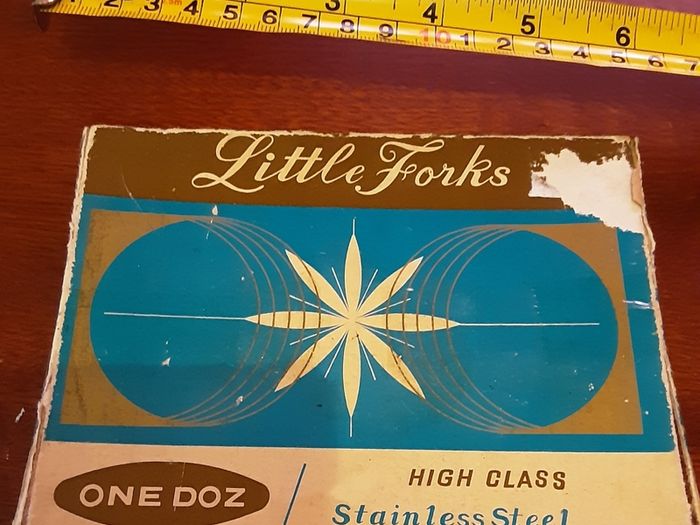 one dozen boxed vintage little forks