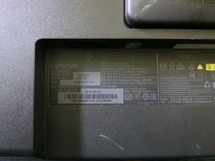 Monitor 23" Lenovo Thinkvision T23i-10 Led Ips Full Hd 1920x1080 Vga Hdmi Dp Class A