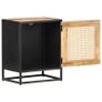 Bedside Cabinet 40x30x50 cm Rough Mango Wood and Natural Cane Image 4