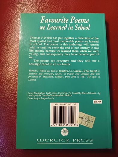 Favourite Poems we learned in School/ Thomas F. Walsh/ Mercier