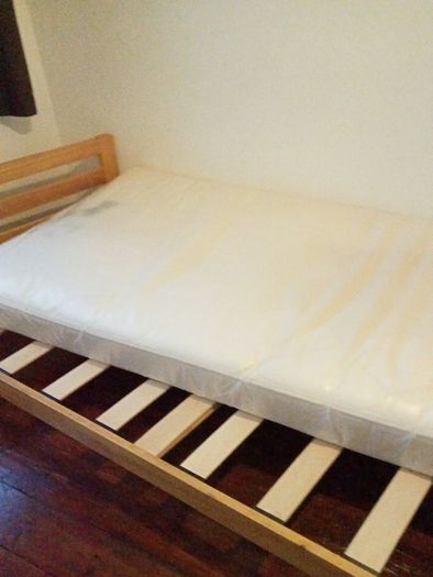 Single bed and mattress