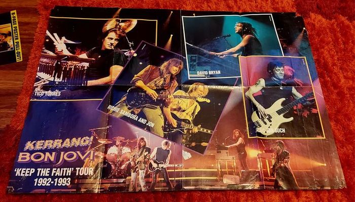 Large vintage Bon Jovi dpuble sided Kerrang poster