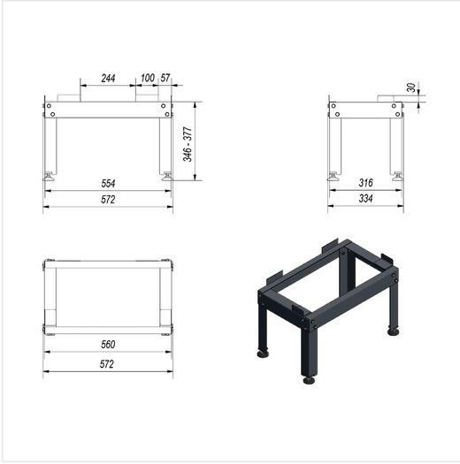 Adjustable Steel Base for Inserts Stove