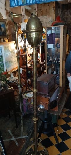 antique brass oil lamp stand