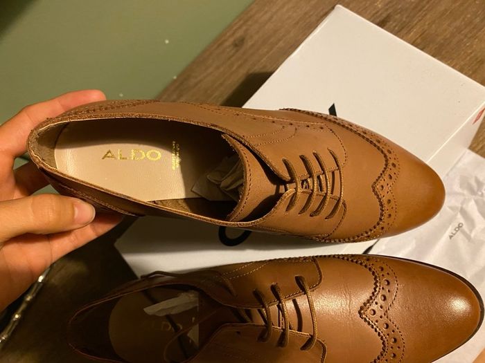 Brand New Aldo Office Brown Leather Woman Shoes