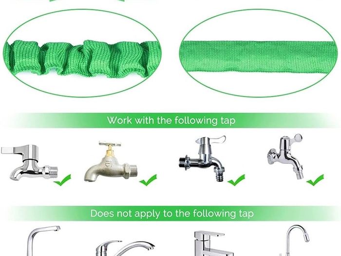 NEW SALE |  Garden Hose Pipe,Garden Hosepipes,Magic Lightweight Watering Hose Pipe with 8-Pattern Water Spray (25ft, Green)
