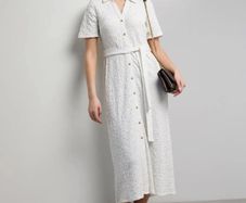 NEW Ladies Textured Midi Dress: Medium