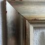 Silver gilt/champagne gold wood moulding picture frame with an off-white textured linen/canvas insert (liner) Image 4