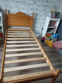 Wooden single bed