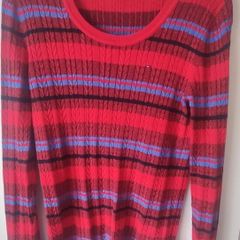 Genuine Tommy Hilfiger Metallic Striped Cable Knit Jumper  Size M