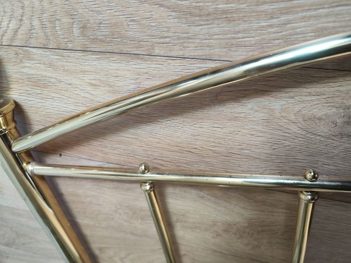 Headboard king bed gold colored metal frame