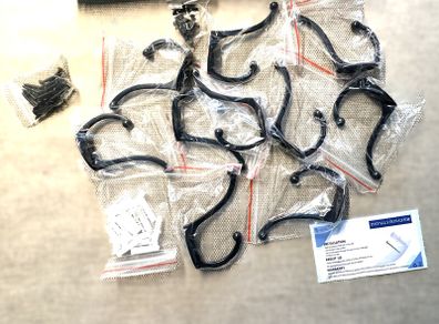 GlazieVault black coat hooks - set of wall-mounted hooks