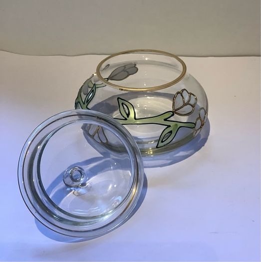 Vintage Paul Nagel Tiffany Style Glass Lidded Jar