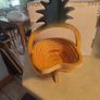 Vintage Equinoccio Pineapple Wooden Accordion or Collapsible Basket Image 4