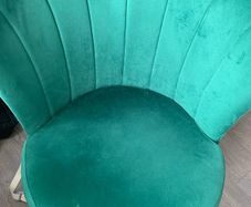 Green velvet shell chair