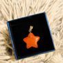 Orange Aventurine Star Pendant Polished Crystal Charm Image 8