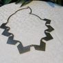 Vintage Mexican Silver & Turquoise Chevron Statement Necklace, 35.5g Image 4
