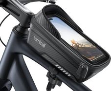 Lamicall Waterproof Bike Frame Bag - [1s Remove & Install] 2025 Bicycle Phone Pouch with Reflective Strip Sun Visor, Crossbar Top Tube Stem Bag for Mountain Bike Cycling, TPU Screen for Phone up to 7