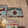 8 metal vintage style advertising book signs. includes Kellog's, Guinness , Colman's.Jameson,Bushmills Image 7