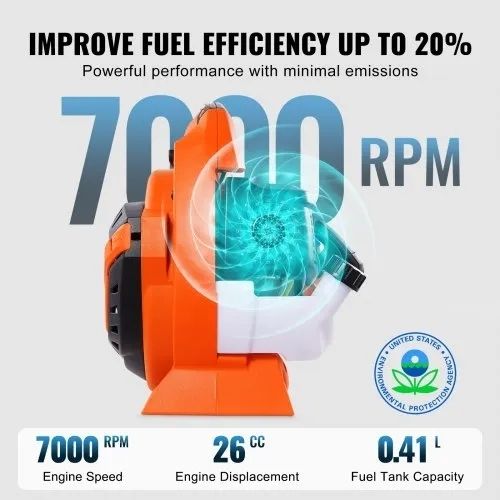 Gas Leaf Blower, 26CC 2-Cycle Handheld Leaf Blower with A Fuel Tank, 2-in-1Gas-powered Blower 425CFM Air Volume 156MPH Speed