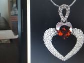 18KT White Gold Filled Crystal Heart Pendant