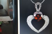 18KT White Gold Filled Crystal Heart Pendant