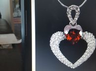 main image for ad 18KT White Gold Filled Crystal Heart Pendant