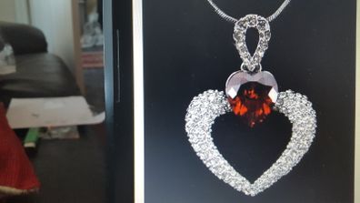 18KT White Gold Filled Crystal Heart Pendant