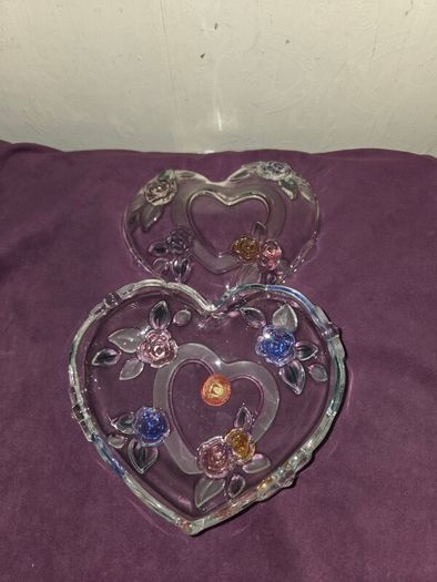 German made Walther Glass  Heart Shaped Trinket Bowl