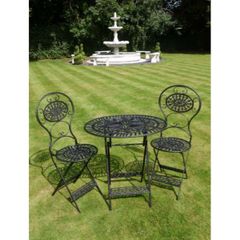 Two seater table and chairs  Oval Black D1556