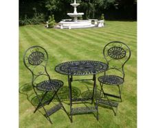 Two seater table and chairs Oval Black D1556