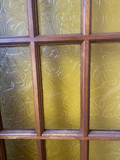 Internal door - amber glass panels