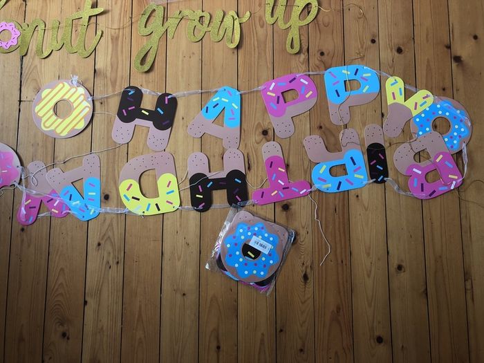 'Donut grow up' party decorations