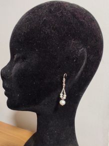 Sterling silver natural pearls earrings