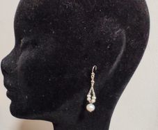 Sterling silver natural pearls earrings