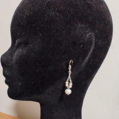 Sterling silver natural pearls earrings