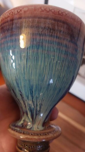 Wonderful Single Studio Art Pottery Goblet by Martin Branch Lyre Pottery, Cloncorban, Rossmore, Clonakilty, West Cork in a Fabulous Colourful Variegated Glaze. # Two