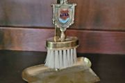 Antique brass crumb tray &amp; brush